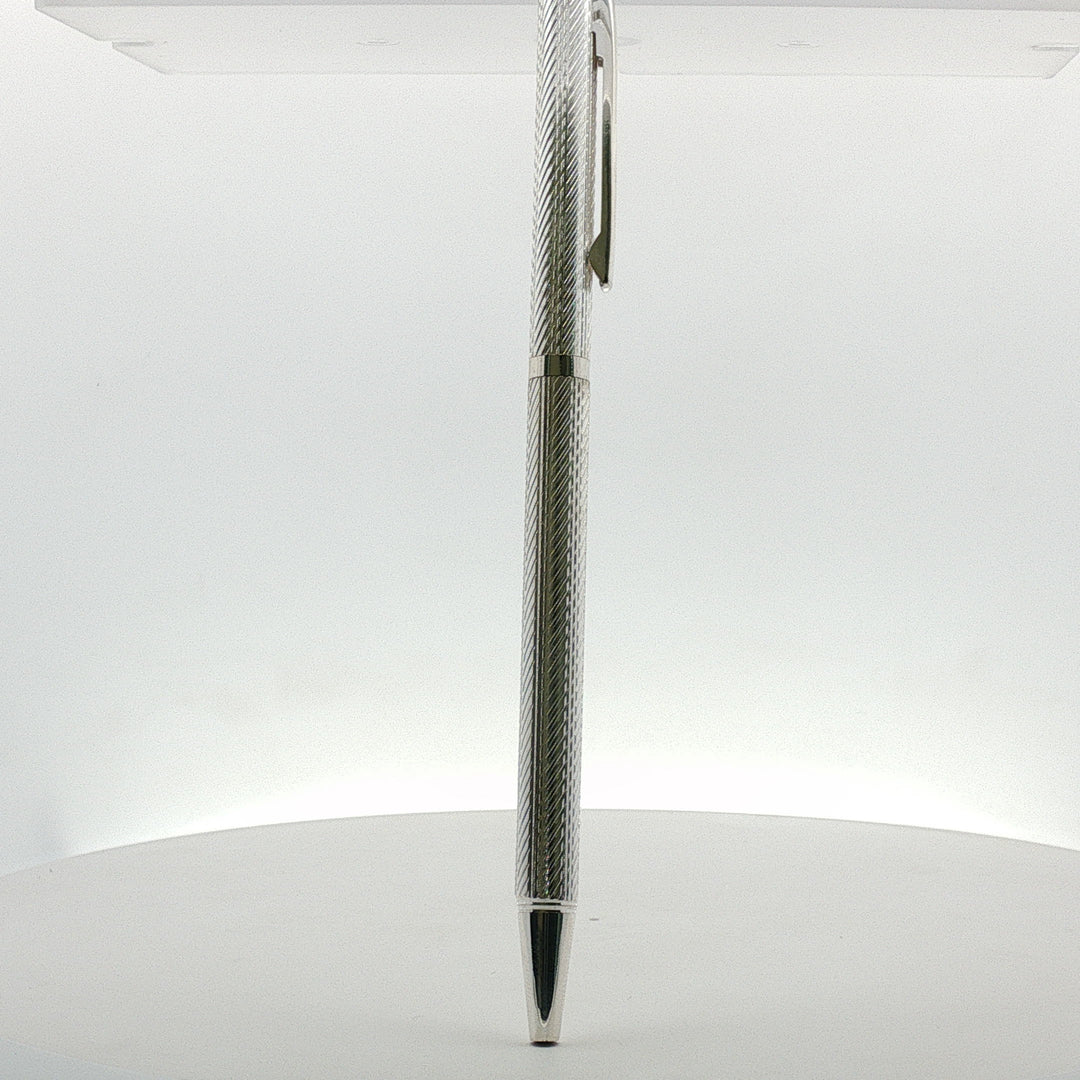 Handcrafted 925 Silver Pen Premium Engraved Barrel Ballpoint Pen