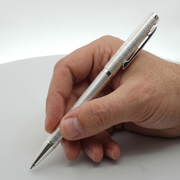 Handcrafted 925 Silver Pen Premium Engraved Barrel Ballpoint Pen