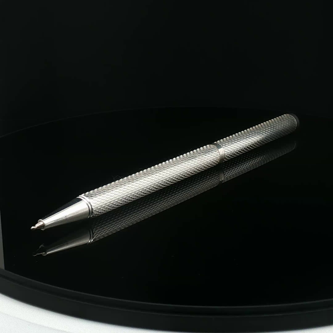 Handcrafted 925 Silver Pen Premium Engraved Barrel Ballpoint Pen
