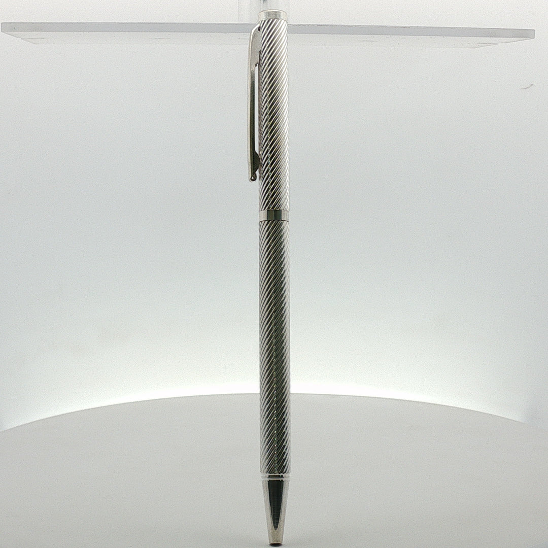 Handcrafted 925 Silver Pen Premium Engraved Barrel Ballpoint Pen