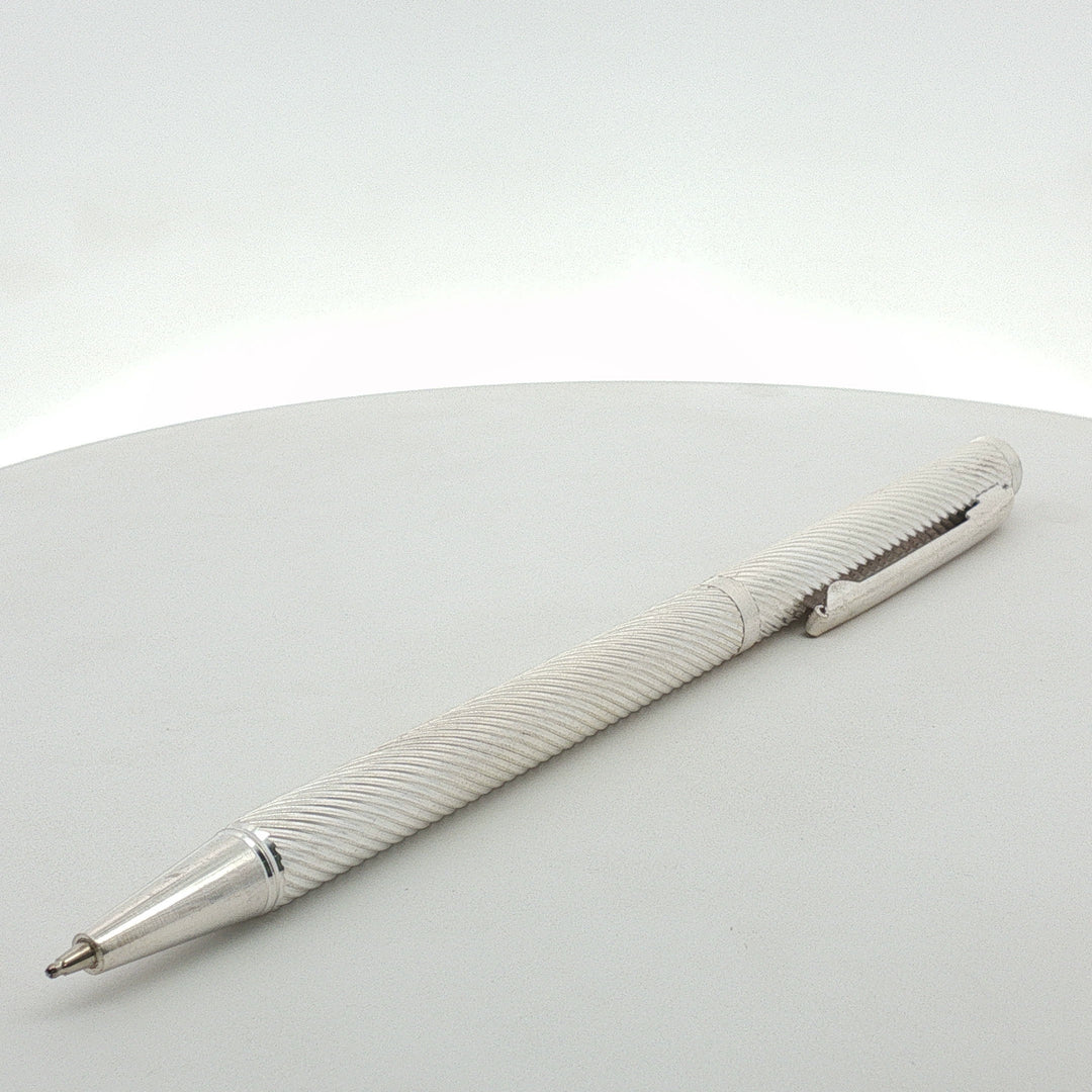 Handcrafted 925 Silver Pen Premium Engraved Barrel Ballpoint Pen