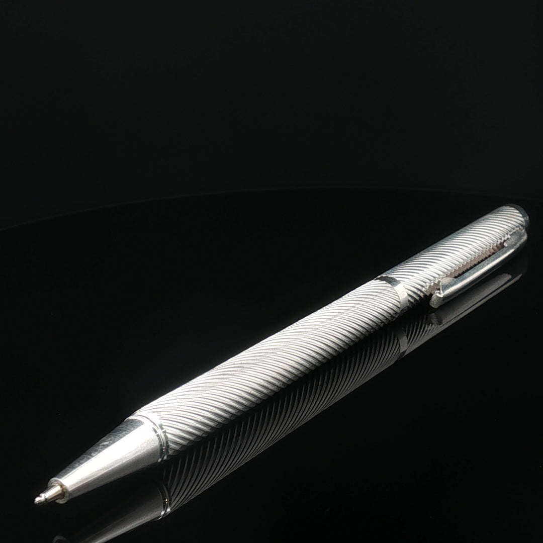 Handcrafted 925 Silver Pen Premium Engraved Barrel Ballpoint Pen