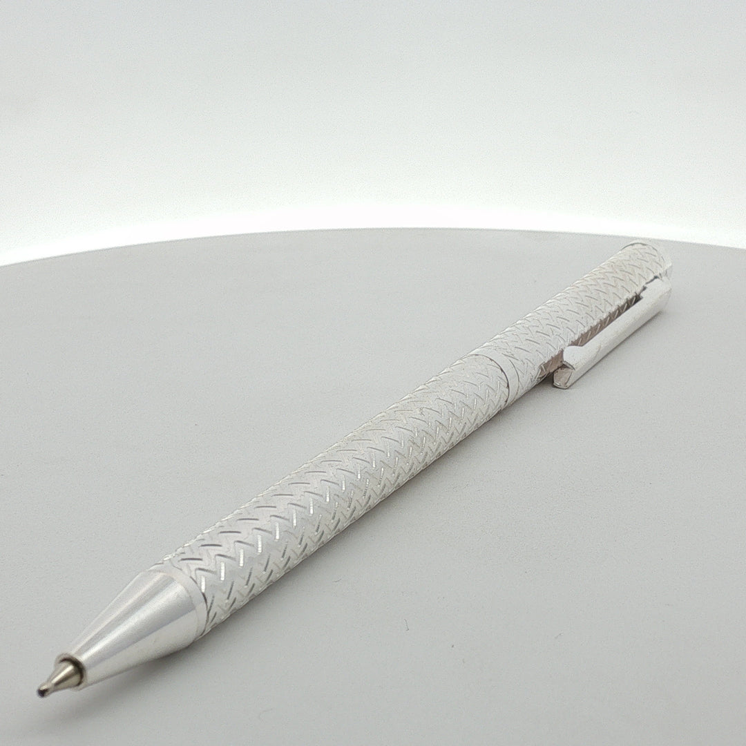 Handcrafted 925 Silver Pen Premium Engraved Barrel Ballpoint Pen