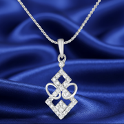 Elegant 925 Sterling Silver Pendant with Chain & Earrings Set