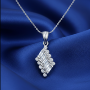 Elegant 925 Sterling Silver Pendant with Chain & Earrings Set