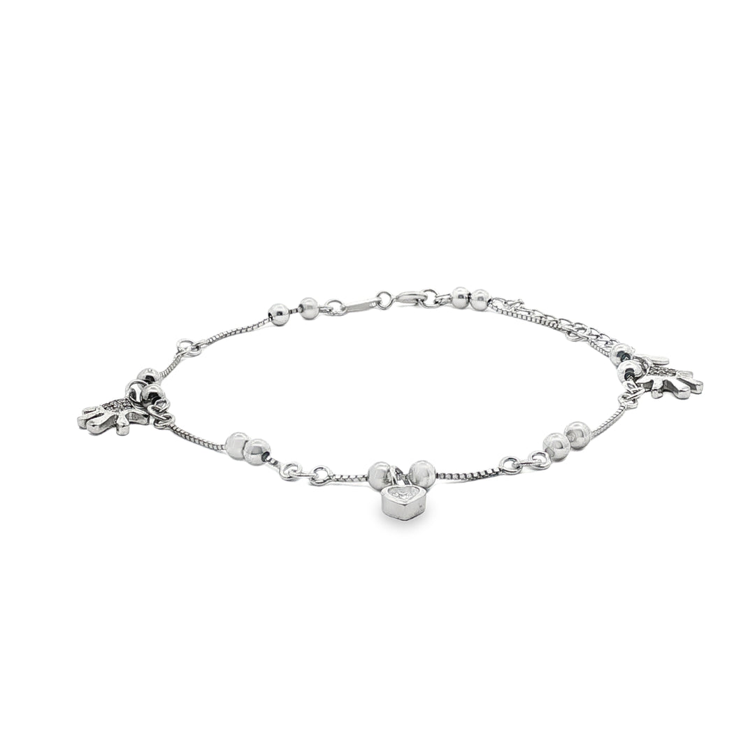 Madhuban 925 Sterling Silver Anklets with Adjustable Length