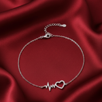 Load image into Gallery viewer, Madhuban Heart 925 Sterling Silver Anklets with Adjustable Length
