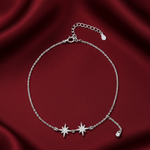 Load image into Gallery viewer, Madhuban Northern Star 925 Sterling Silver Anklets with Adjustable Length