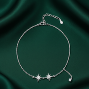 Madhuban Northern Star 925 Sterling Silver Anklets with Adjustable Length