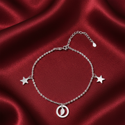 Madhuban Star 925 Sterling Silver Anklets with Adjustable Length