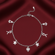 Madhuban Temptation 925 Sterling Silver Anklets with Adjustable Length