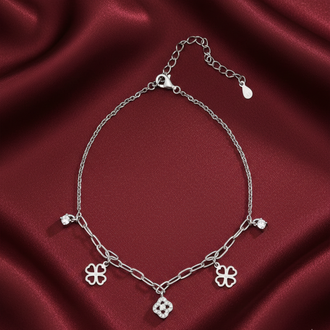 Madhuban Willy 925 Sterling Silver Anklets with Adjustable Length