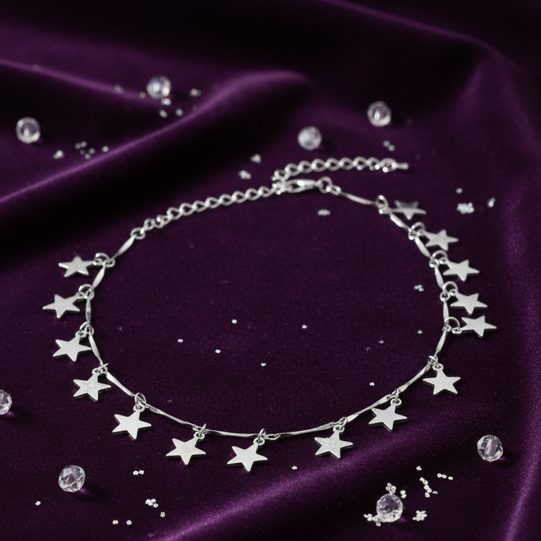 Madhuban 925 Sterling Silver Anklets with Adjustable Length