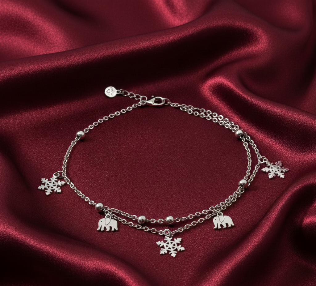 Madhuban 925 Sterling Silver Anklets with Adjustable Length