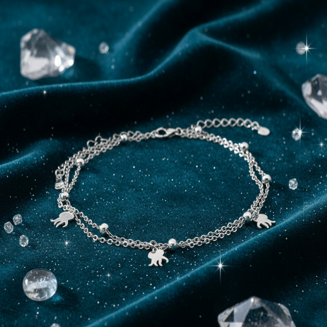 Madhuban 925 Sterling Silver Anklets with Adjustable Length