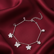 Madhuban Butterflies 925 Sterling Silver Anklets with Adjustable Length