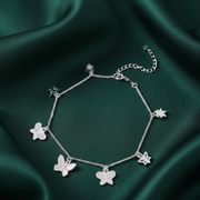 Madhuban Butterflies 925 Sterling Silver Anklets with Adjustable Length