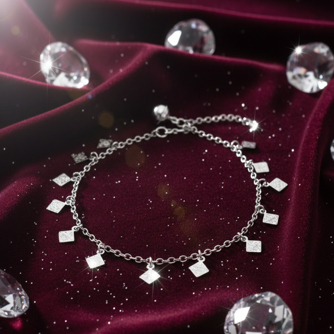 Madhuban 925 Sterling Silver Anklets with Adjustable Length