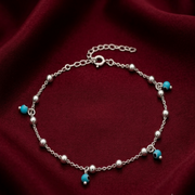 Evil Eye 925 Sterling Silver Anklets with Adjustable Length