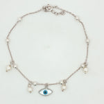 Load image into Gallery viewer, Evil Eye 925 Sterling Silver Anklets with Adjustable Length