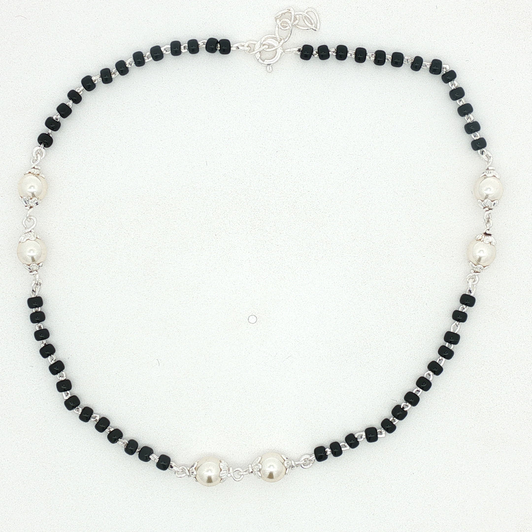 Luxury 925 Sterling Silver Pearl  Anklets with Adjustable Length