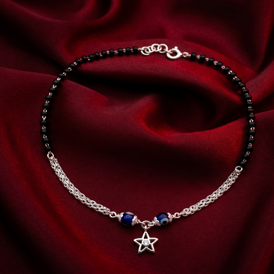 Madhuban 925 Sterling Silver Anklets with Adjustable Length