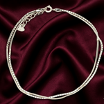 Load image into Gallery viewer, 925 Sterling Silver Double Layer Anklet for Women