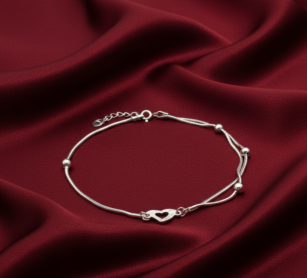 Madhuban 925 Sterling Silver Anklets with Adjustable Length