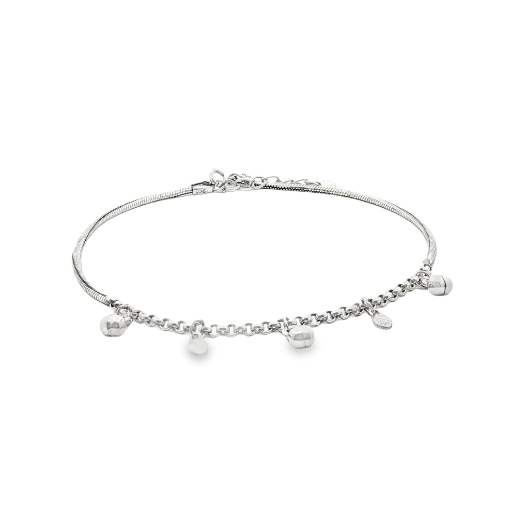 Luxury 925 Sterling Silver Anklets with Adjustable Length