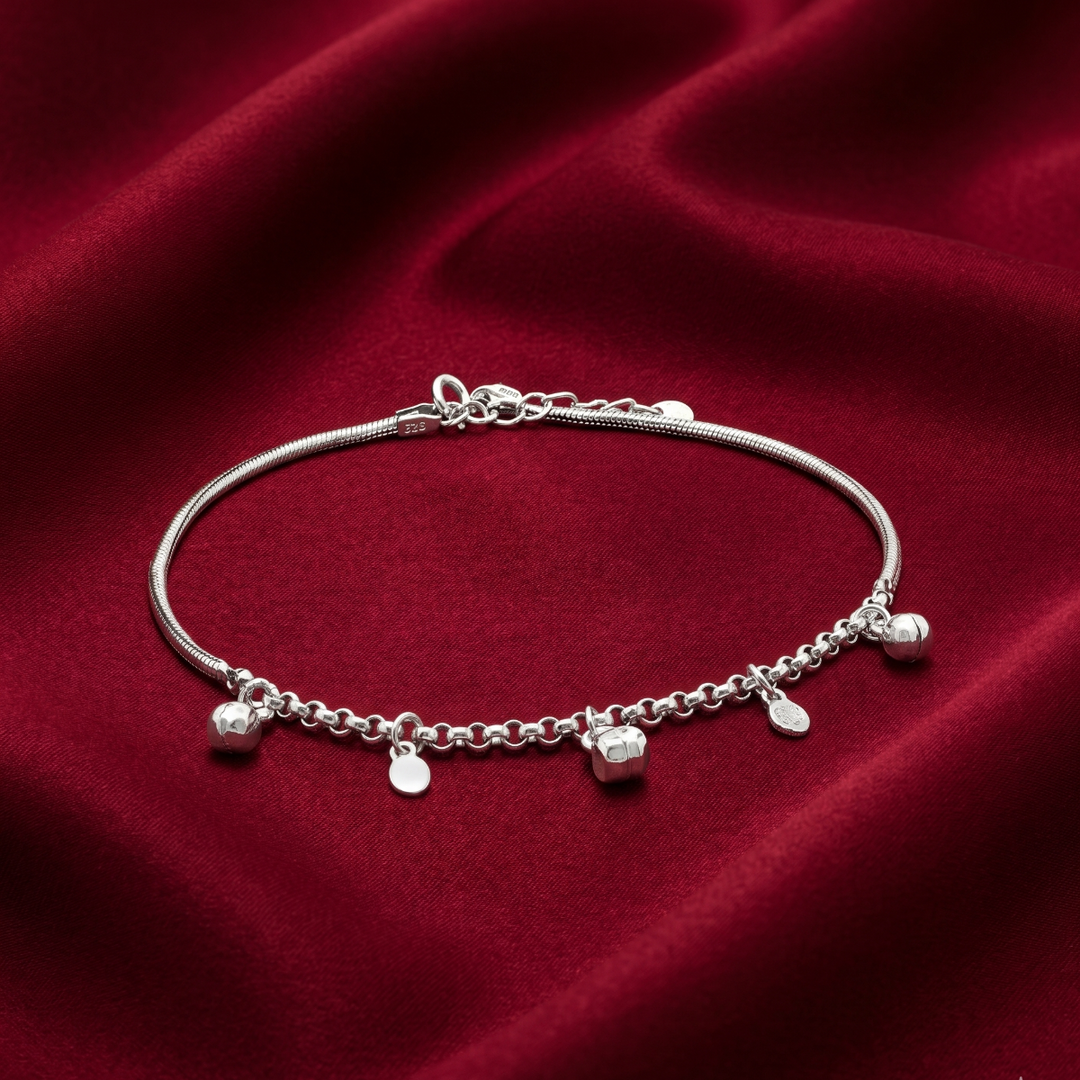 Luxury 925 Sterling Silver Anklets with Adjustable Length
