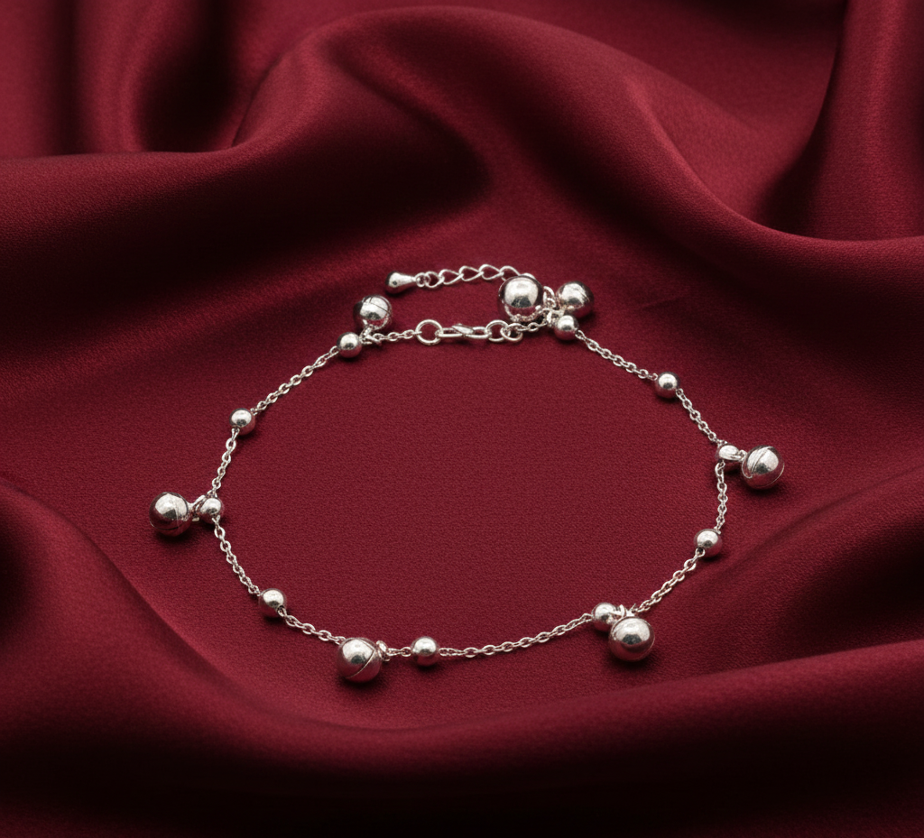 925 Sterling Silver Anklets with Adjustable Length