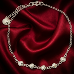 Load image into Gallery viewer, Heart Shape 925 Sterling Silver Anklets with Adjustable Length
