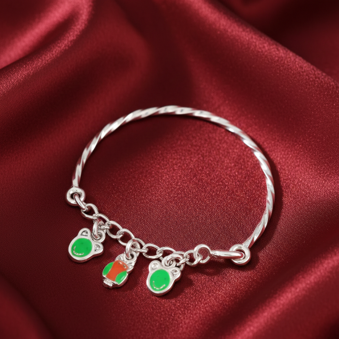 One Pair Bloom Kids 925 Silver Bracelet (For: Newborn to 3 Years)
