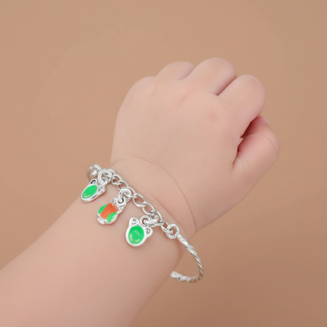 One Pair Bloom Kids 925 Silver Bracelet (For: Newborn to 3 Years)