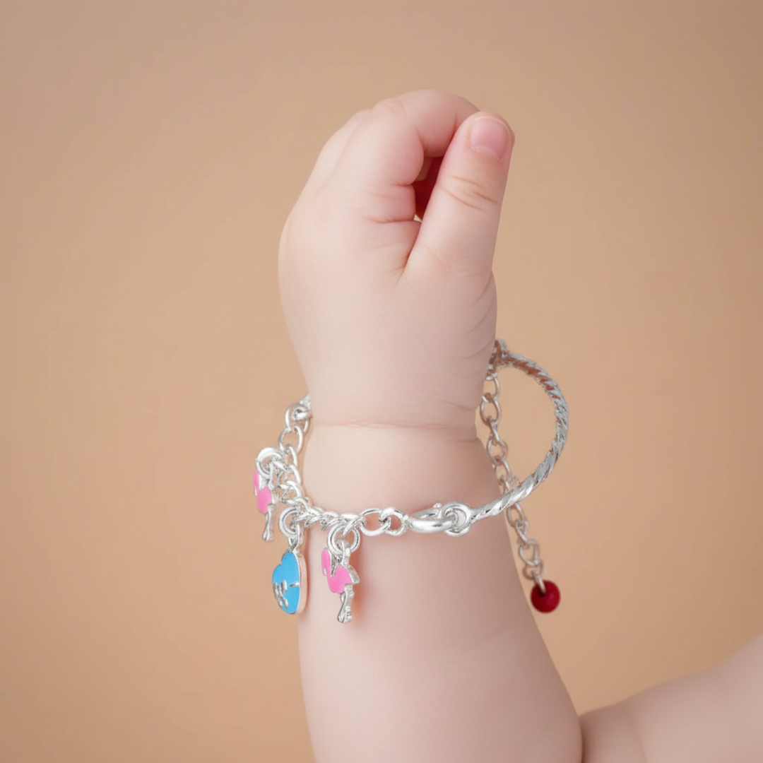 One Pair Bloom Kids 925 Silver Bracelet (For: Newborns to 3 years)