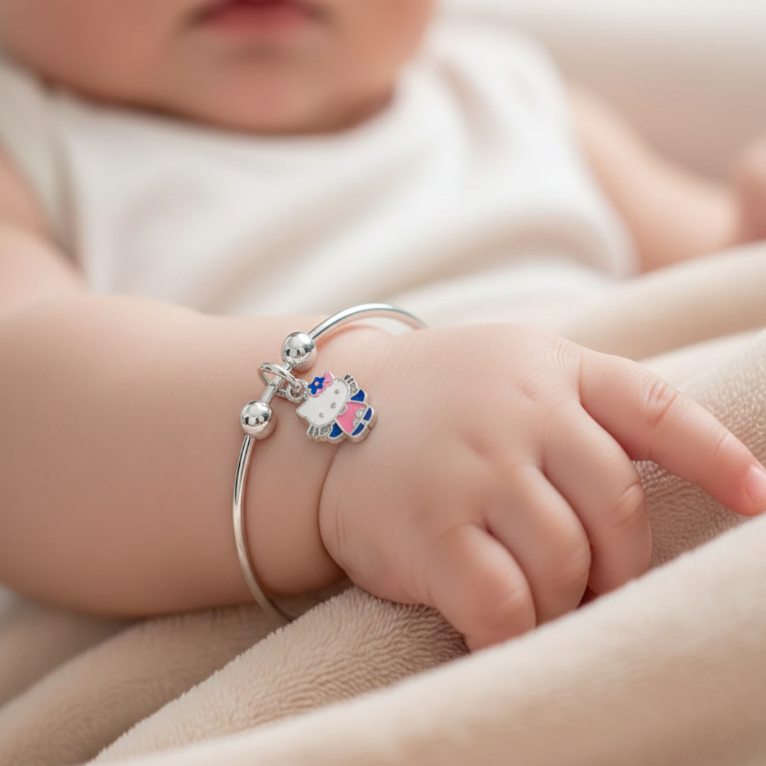 One Pair Bloom Kids 925 Silver Bracelet (Age group: Newborn to 3 years)