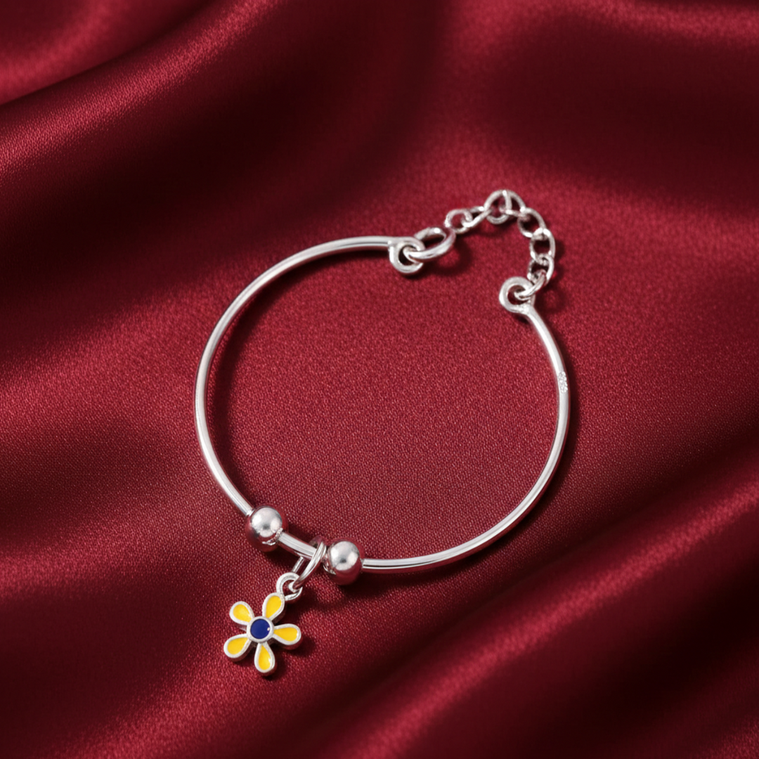 One Pair Bloom Kids 925 Silver Bracelet (Age Group: Newborns to 3 years)