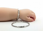 Load image into Gallery viewer, One Pair 925 Silver Nazariya Kada with Two Black Beads (ideal for Newborns to 2 years age)