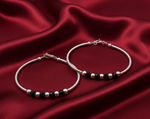Load image into Gallery viewer, One Pair 925 Silver Nazariya Kada with Two Black Beads (ideal for Newborns to 3 years age)