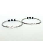 Load image into Gallery viewer, One Pair 925 Silver Nazariya Kada with Two Black Beads (ideal for Newborns to 3 years age)