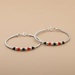 Load image into Gallery viewer, One Pair 925 Silver Nazariya Kada with Two Multicolor Beads (ideal for Newborns to 3 years age)