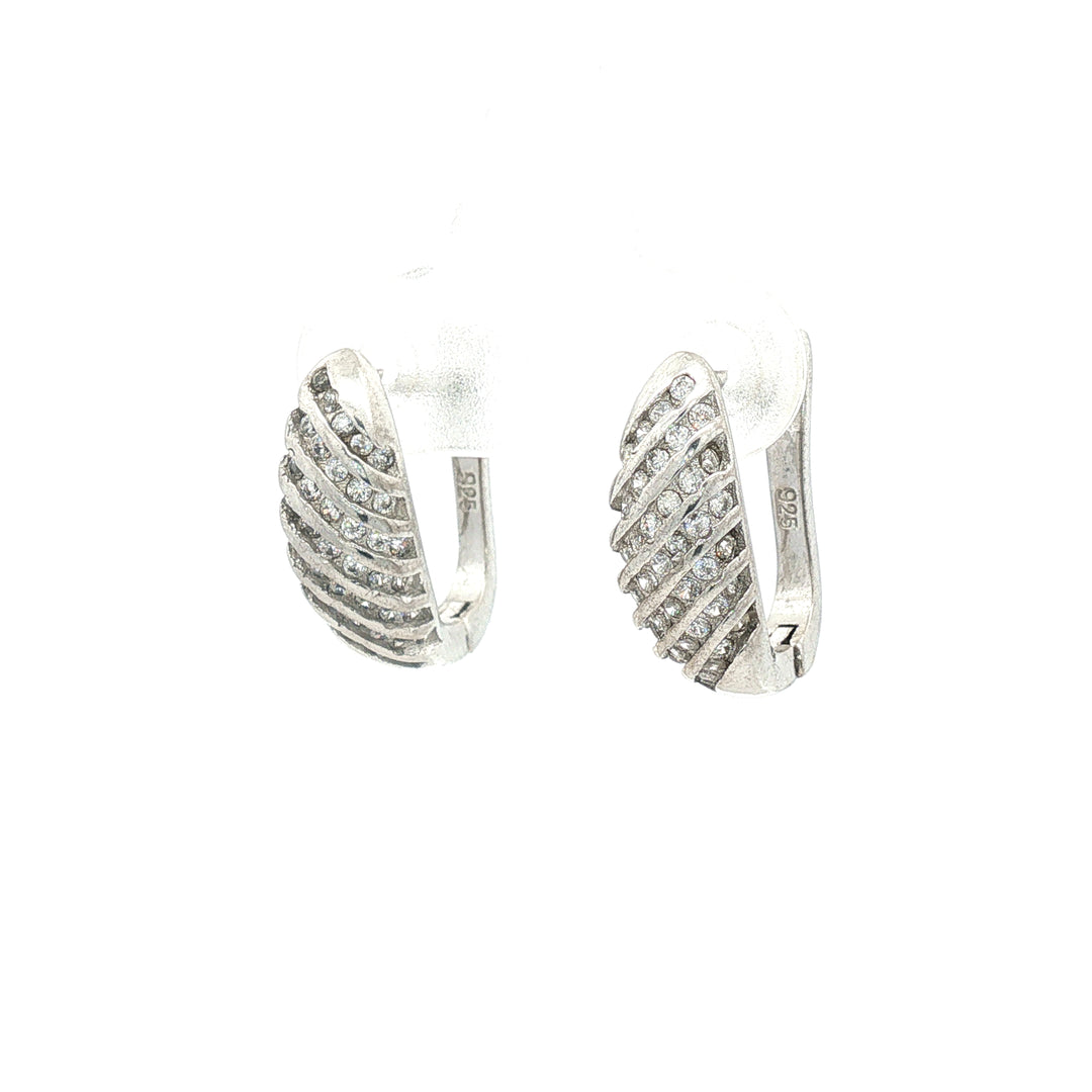 Stylish 925 Sterling Silver Hoop Earrings For Women