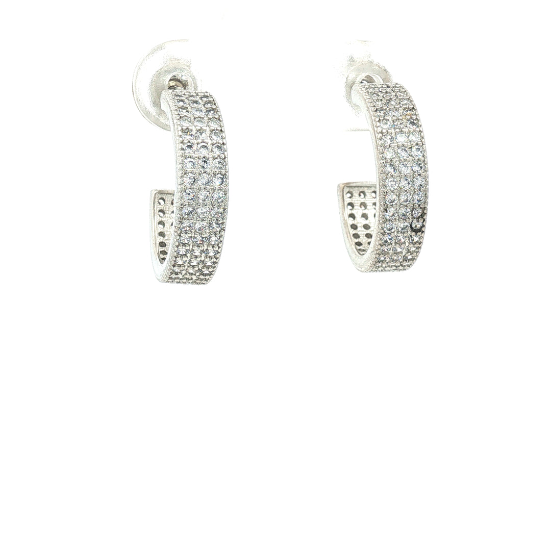 Stylish 925 Sterling Silver Hoop Earrings For Women