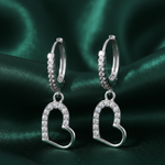 Load image into Gallery viewer, Heart Dangling Bali 925 Sterling Silver Earrings