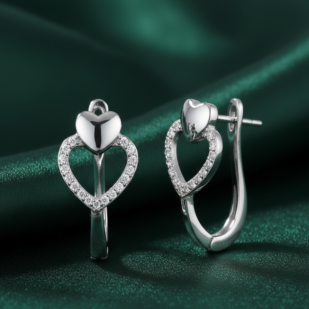Heart Huggies Bali 925 Sterling Silver Earrings