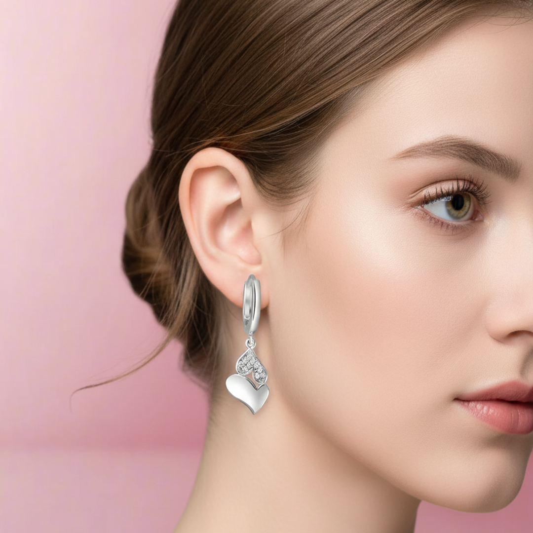 Love duo 925 Silver Bali Earring