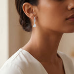 Load image into Gallery viewer, Heart Shape Hoop Earrings 925 Sterling Silver Dangler Earrings