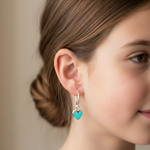 Load image into Gallery viewer, Turquoise Heart Bali 925 Sterling Silver Earrings