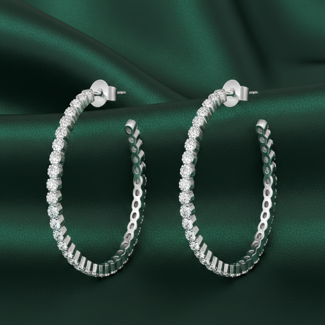 Classic Milligrain Hoops 925 Sterling Silver Earrings