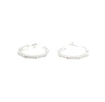 Load image into Gallery viewer, Pave and Bezel Half Hoop Earrings 925 Sterling Silver
